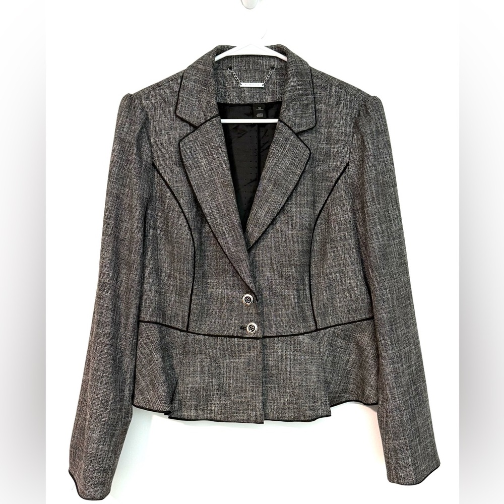 White House Black Market Charcoal Peplum Blazer